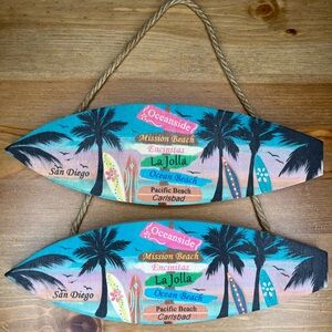 Colorful Surfboard Wall Decor Set of 2